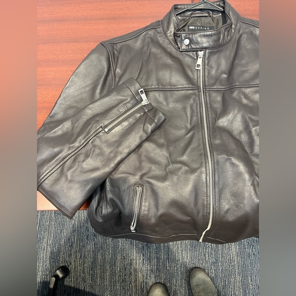ASOS Leather Racer Jacket - Picture 7 of 8